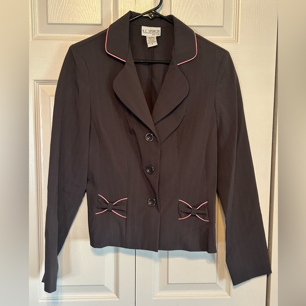 Vintage KC Spencer New York Women’s blazer‎ suit separates Gray/Pink Size 8